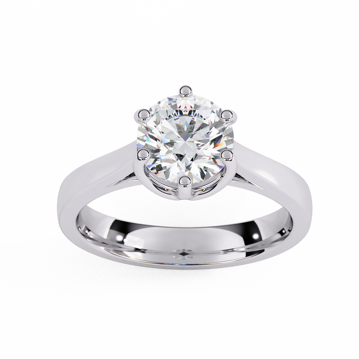 Elegant Round Cut Solitaire Ring | 925 Sterling Silver