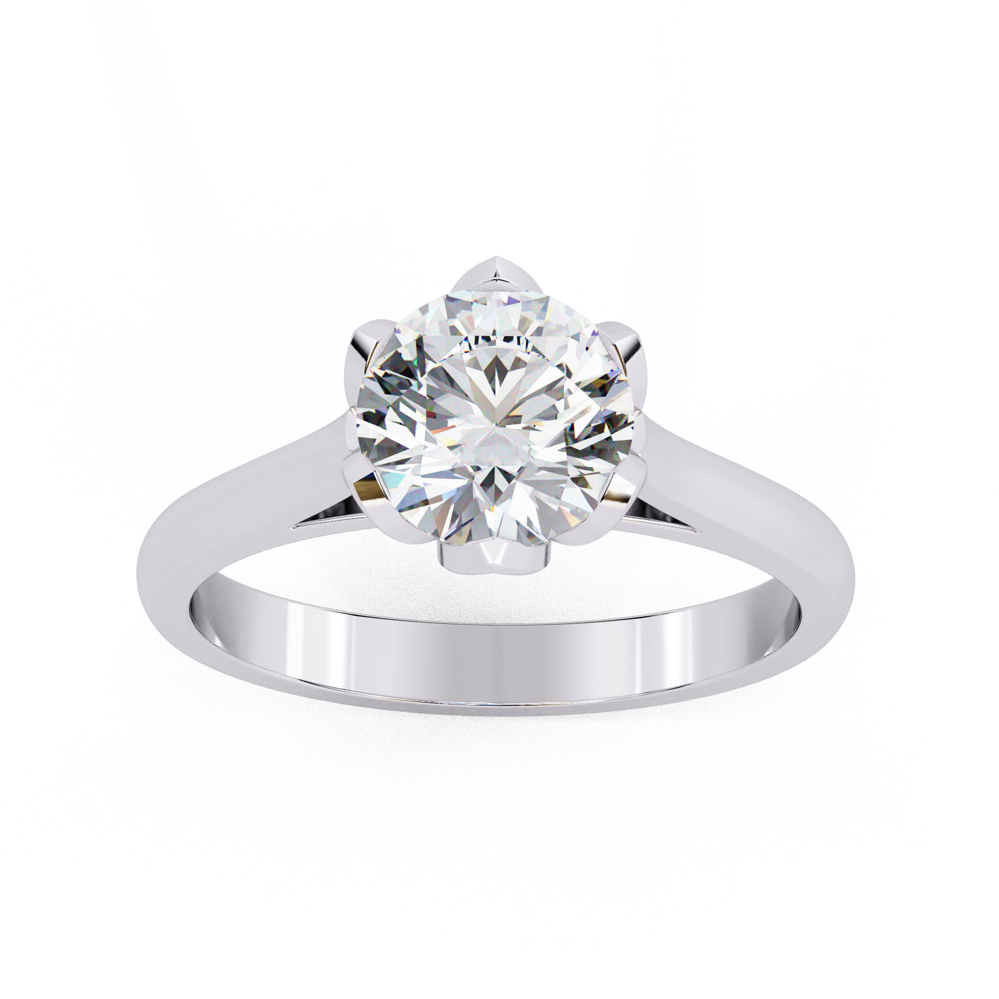 Minimal Luxe Round-Cut Diamond Ring | 925 Sterling Silver