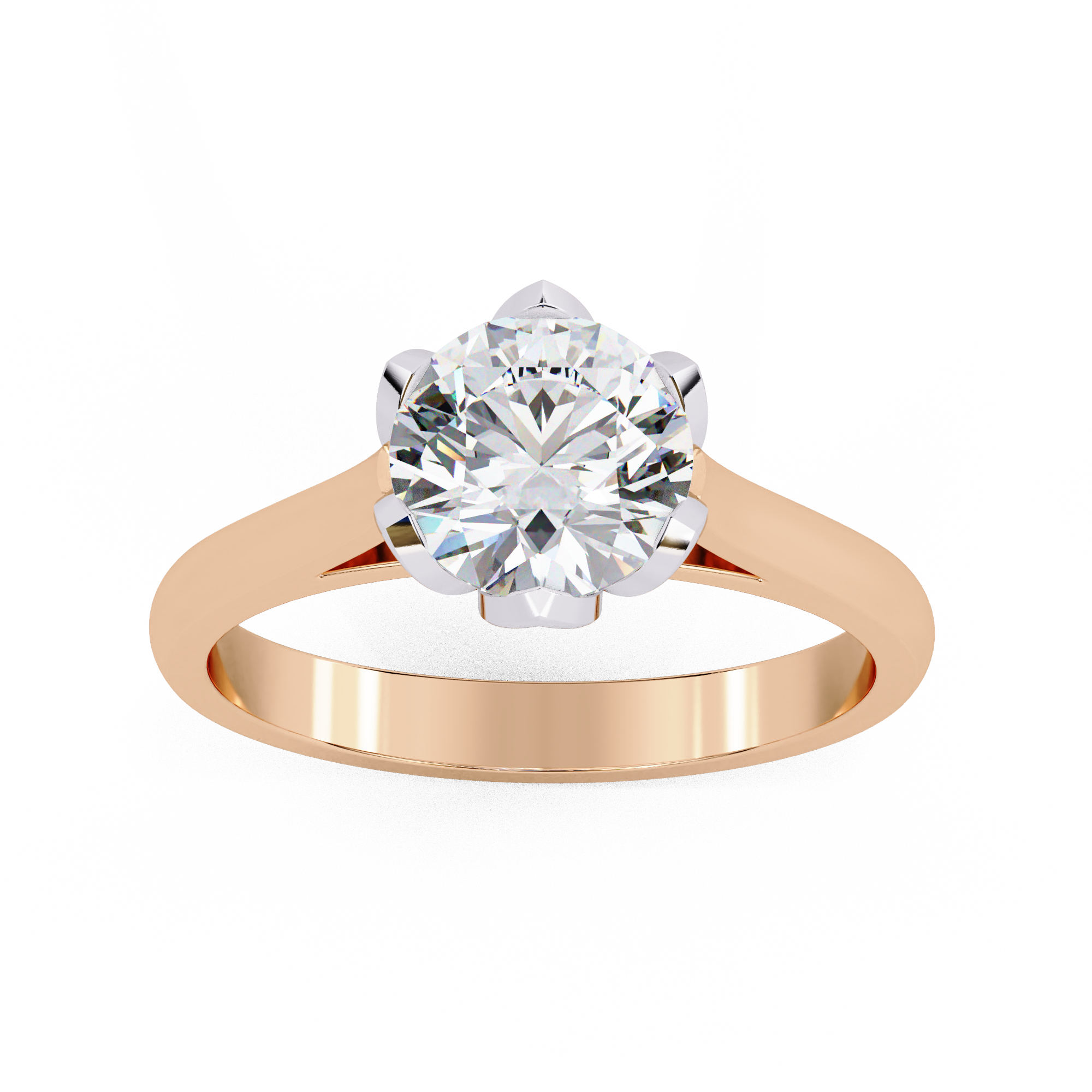 Minimal Luxe Round-Cut Diamond Ring | 925 Sterling Silver