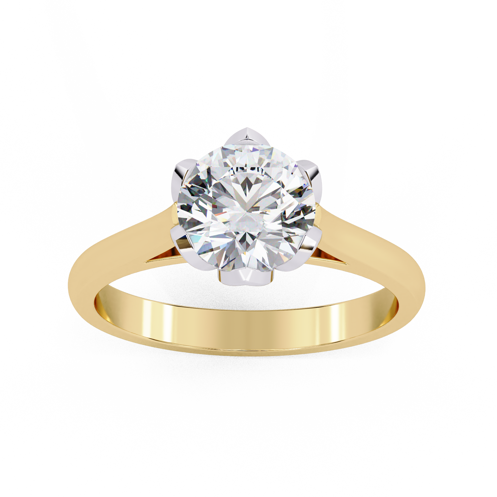 Minimal Luxe Round-Cut Diamond Ring | 925 Sterling Silver
