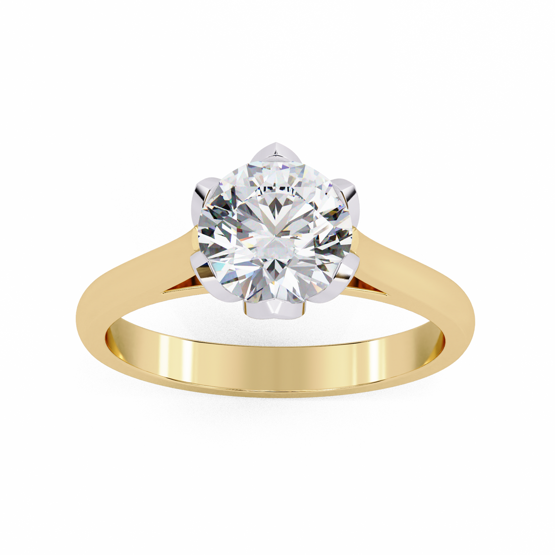 Minimal Luxe Round-Cut Diamond Ring | 925 Sterling Silver