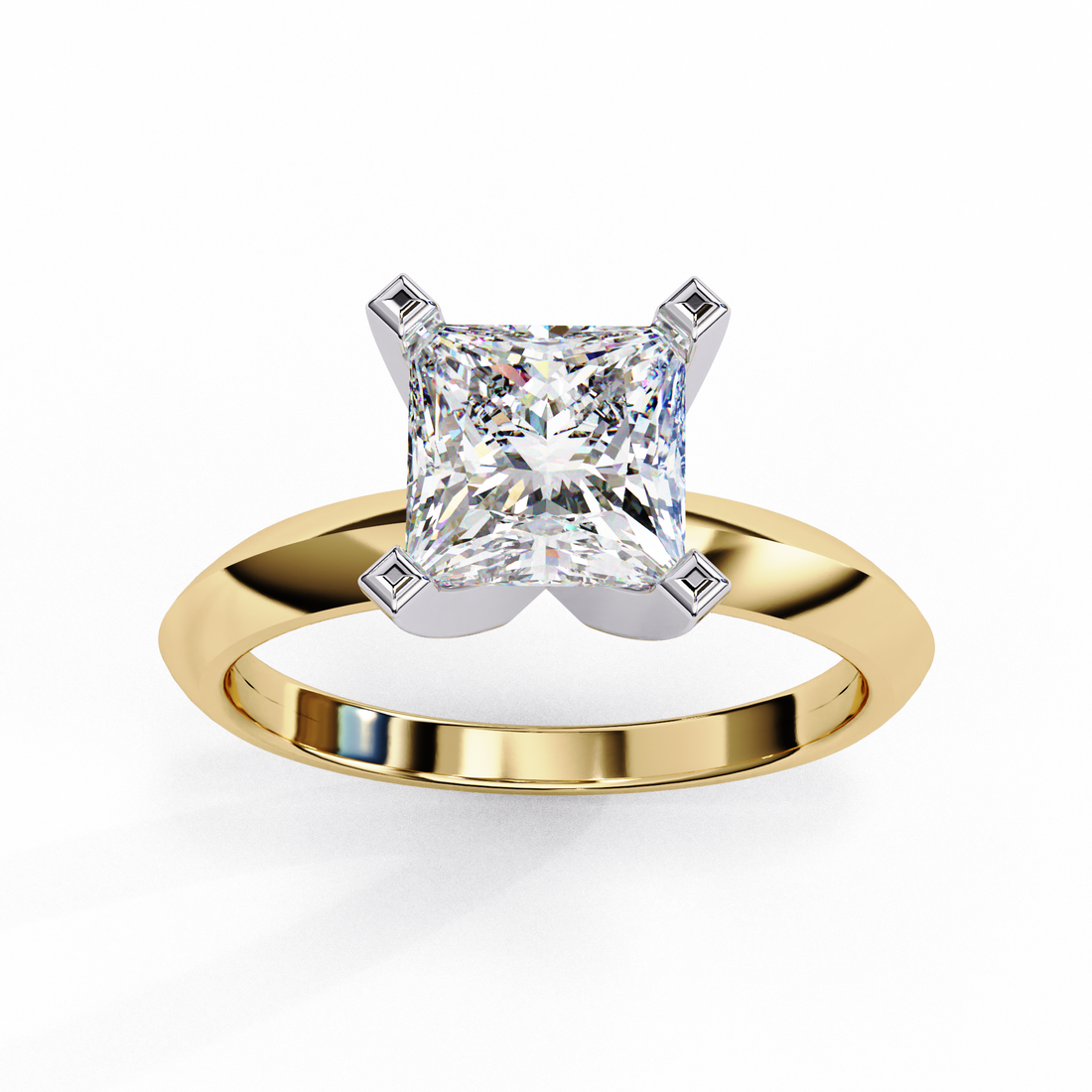 Minimal Square Cut Solitaire Ring | 925 Sterling Silver
