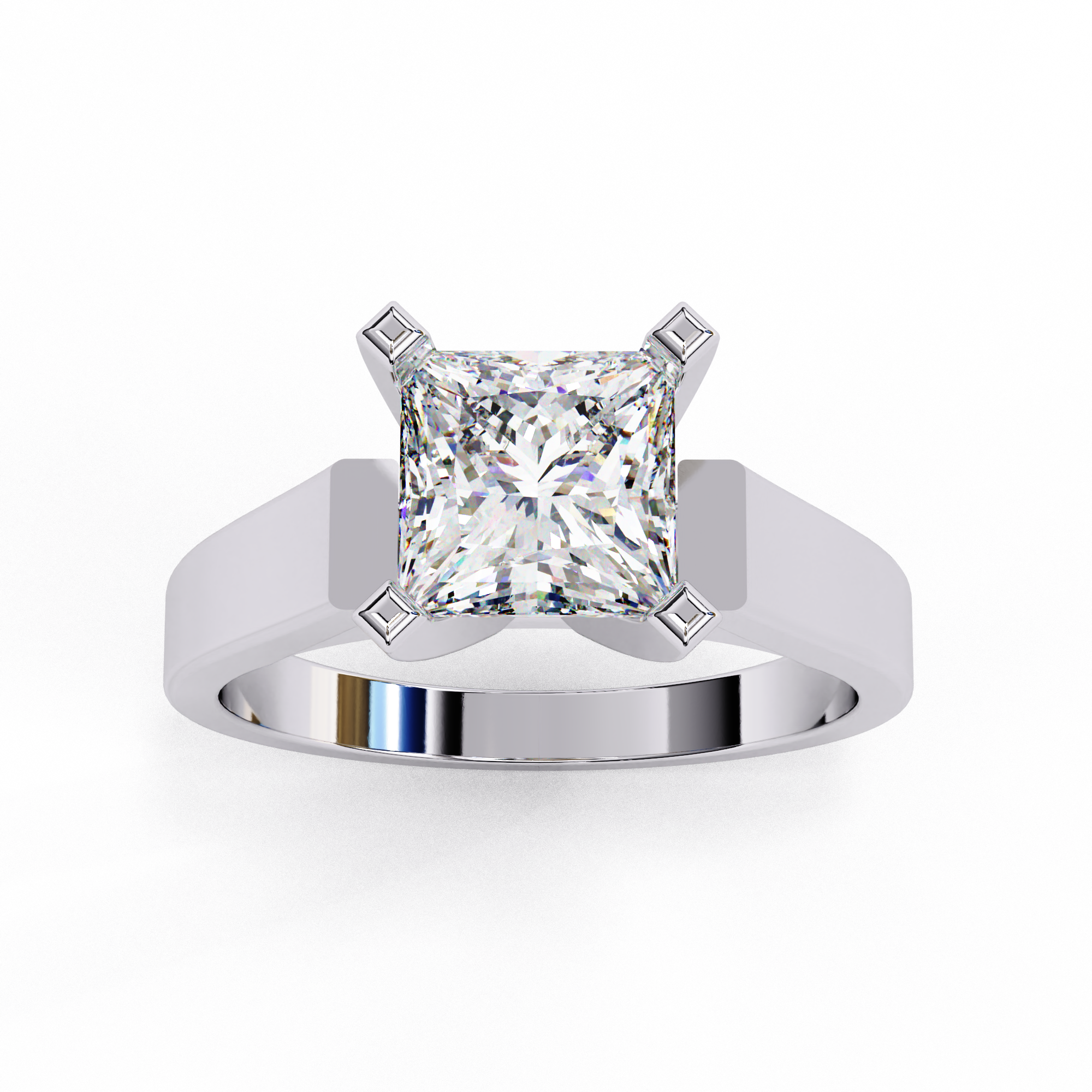 Luxe Square Cut Silver Ring | 925 Sterling Silver