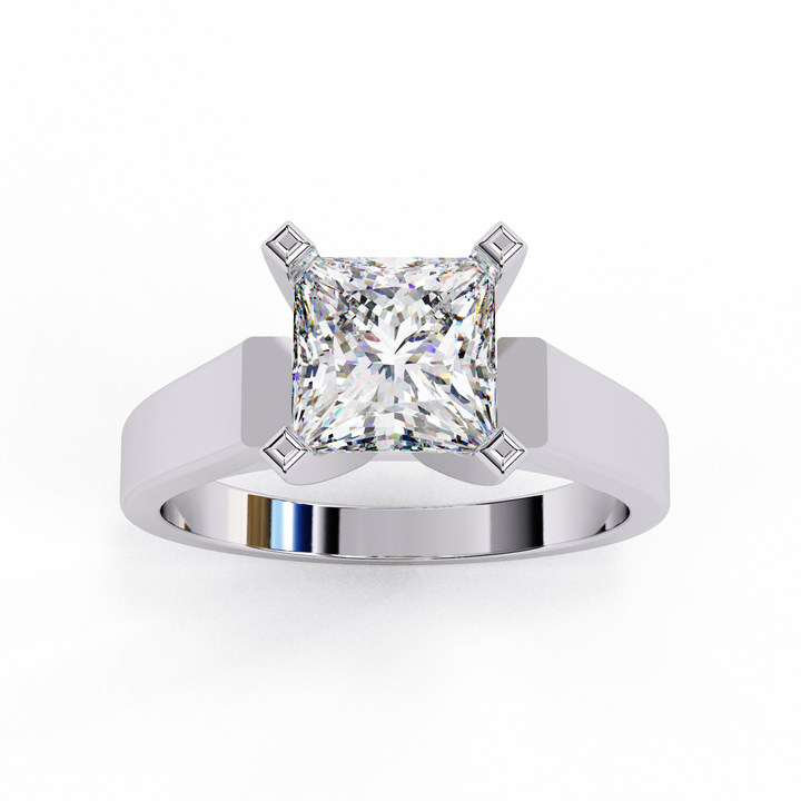 Luxe Square Cut Silver Ring | 925 Sterling Silver