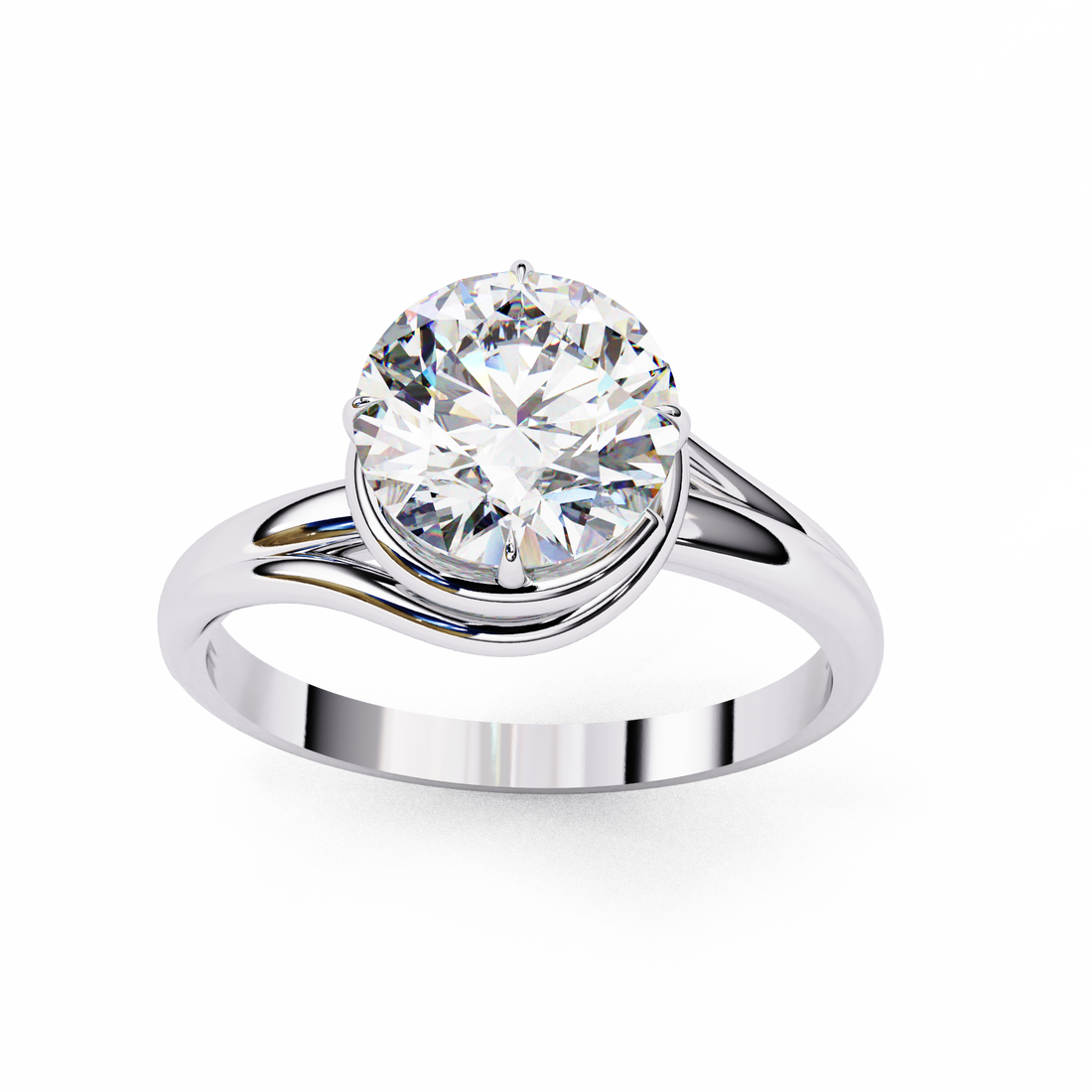 OropÃ© Round Solitaire Twist Ring | 925 Sterling Silver