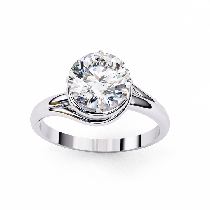 OropÃ© Round Solitaire Twist Ring | 925 Sterling Silver