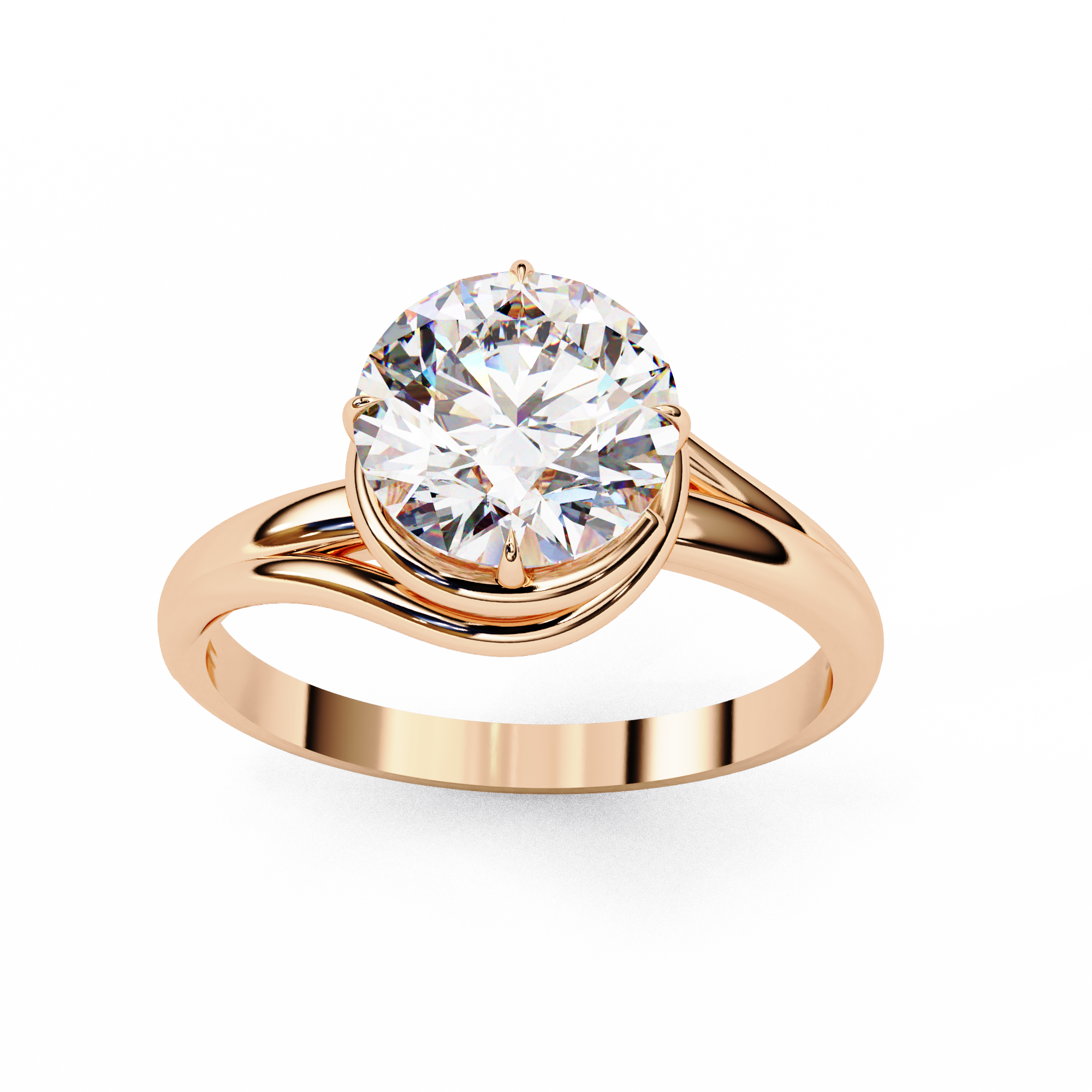 OropÃ© Round Solitaire Twist Ring | 925 Sterling Silver