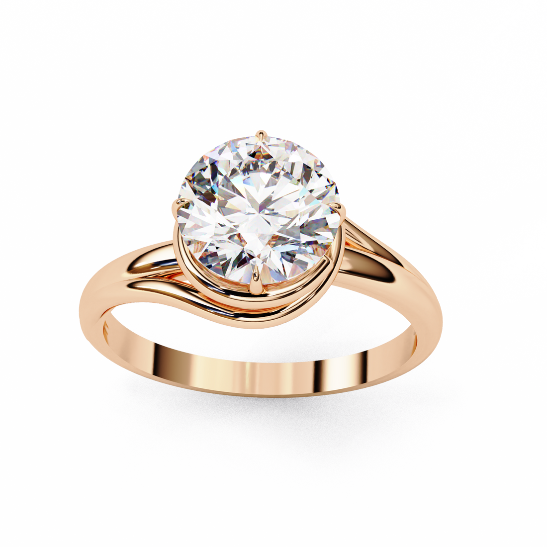 OropÃ© Round Solitaire Twist Ring | 925 Sterling Silver
