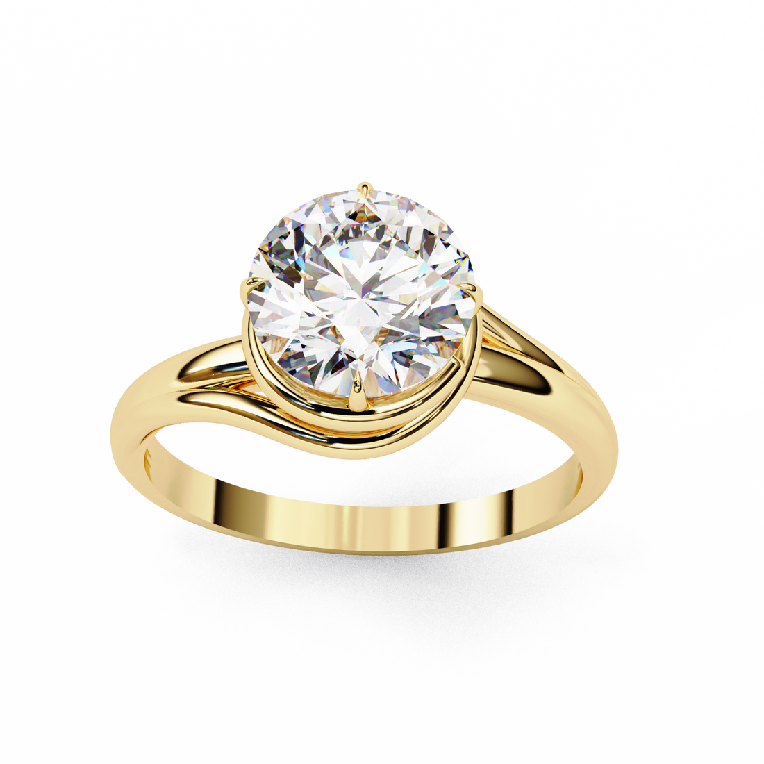 OropÃ© Round Solitaire Twist Ring | 925 Sterling Silver