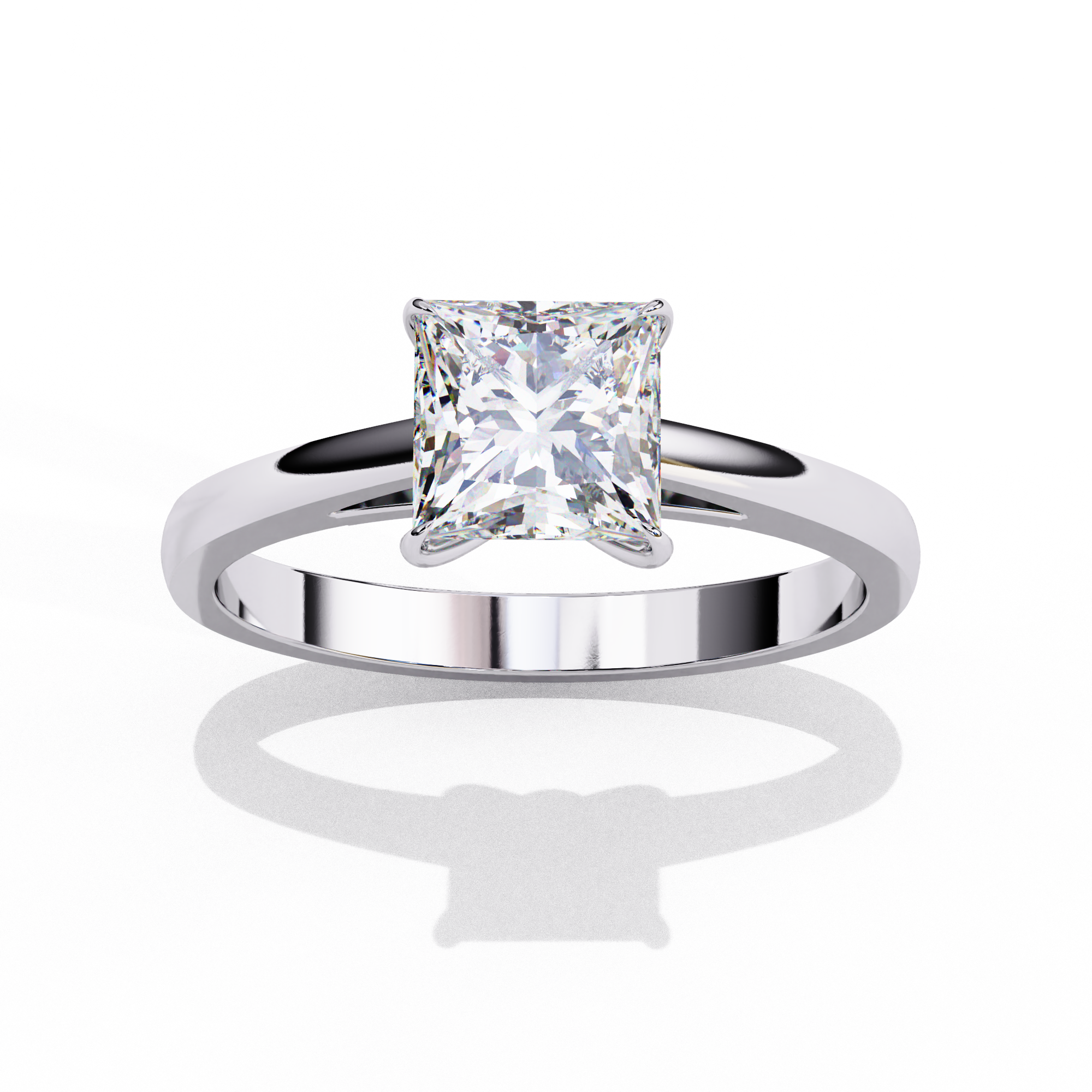 OropÃ© Princess Cut Solitaire Ring | 925 Sterling Silver