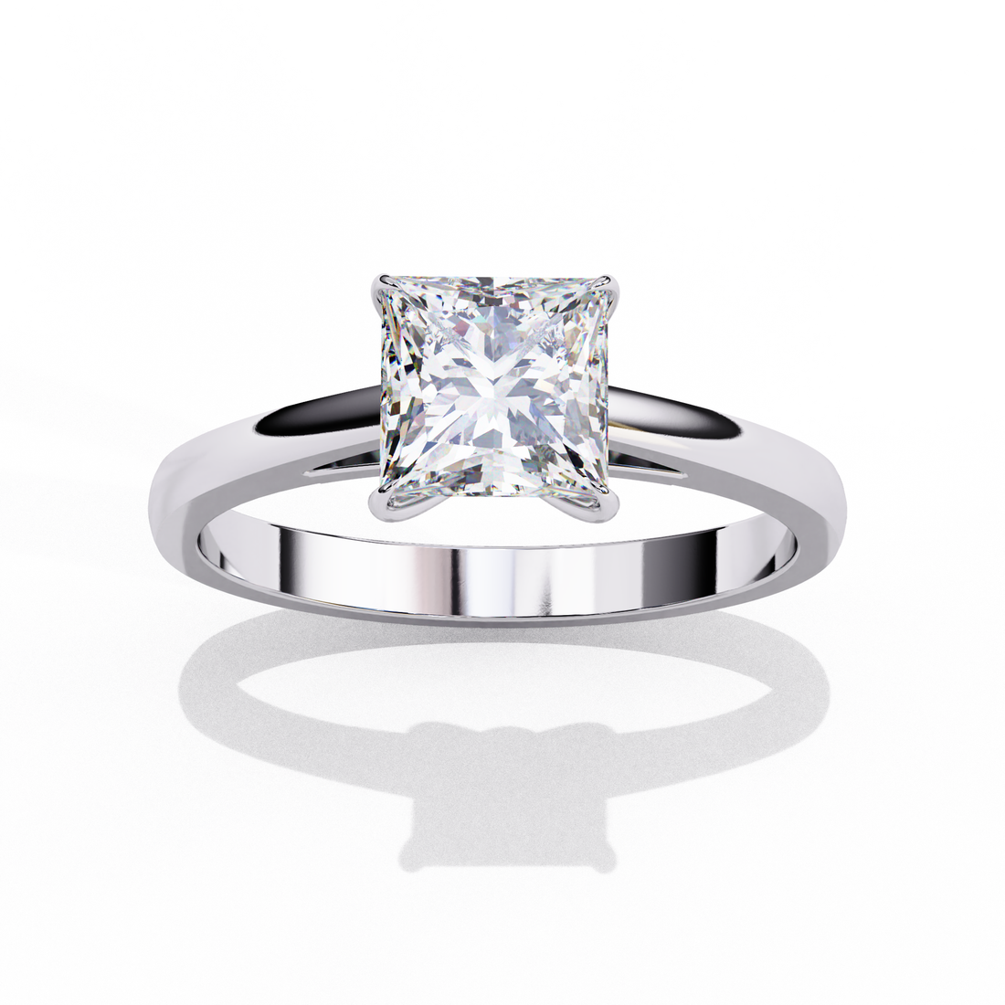 OropÃ© Princess Cut Solitaire Ring | 925 Sterling Silver