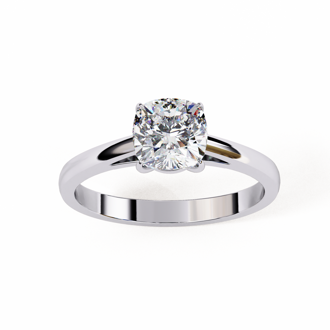 OropÃ© Diamond-Style Cushion Cut Solitaire Ring | 925 Silver Jewelry