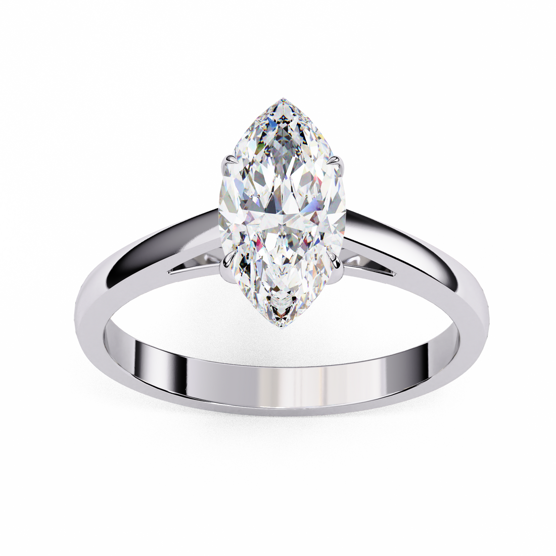 Minimal Marquise Diamond Ring | 925 Sterling Silver