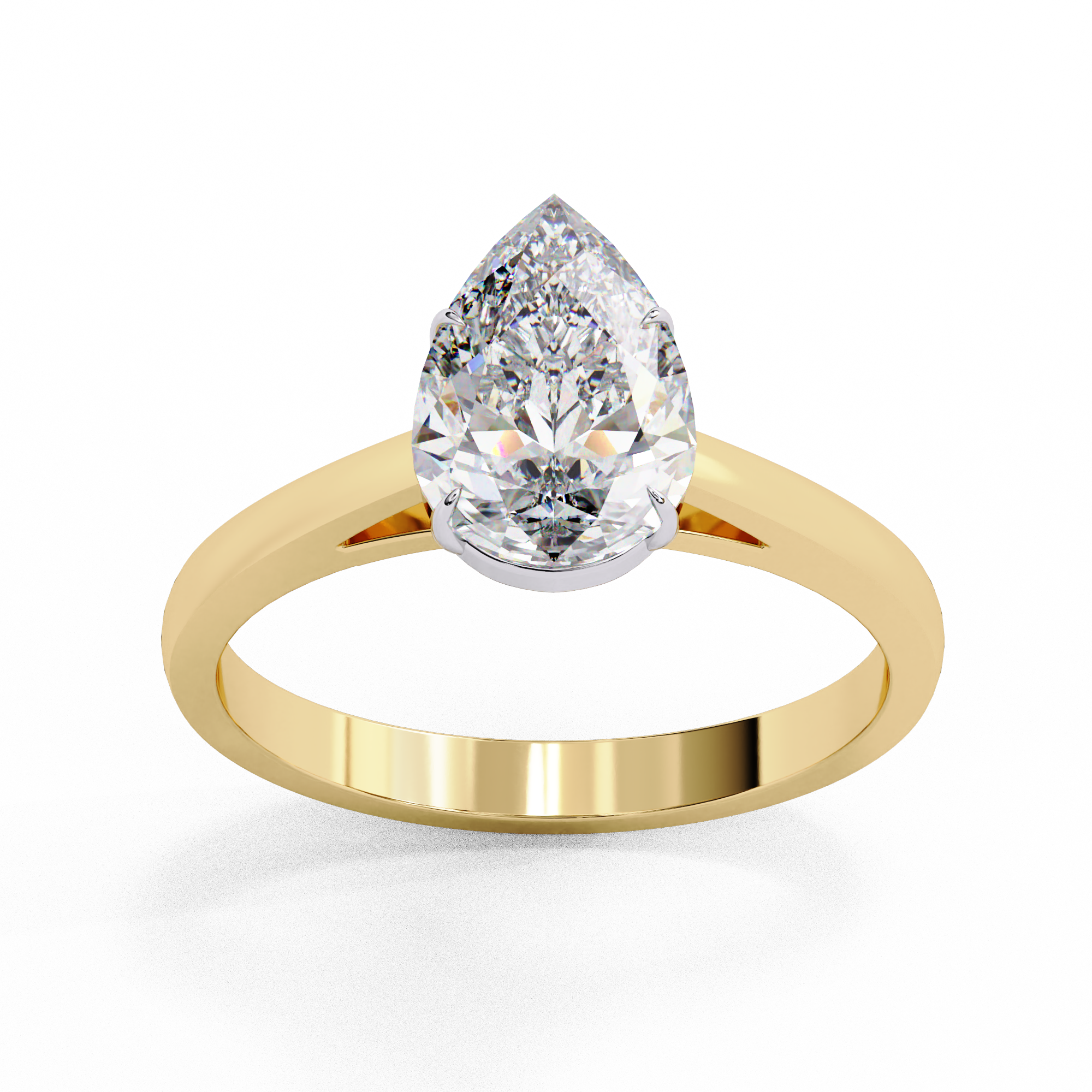 Teardrop Cut Diamond Solitaire Ring | 925 Sterling Silver