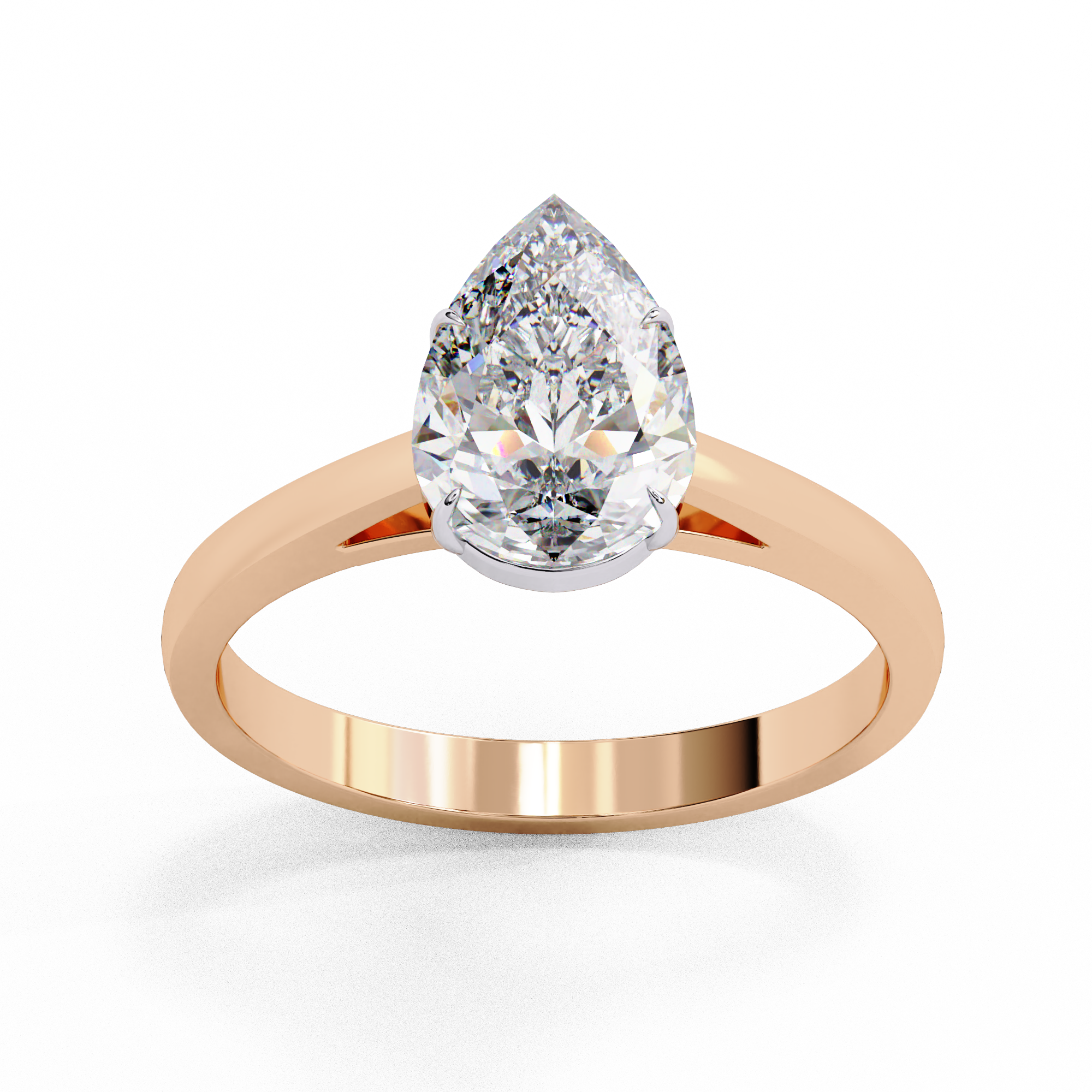 Teardrop Cut Diamond Solitaire Ring | 925 Sterling Silver