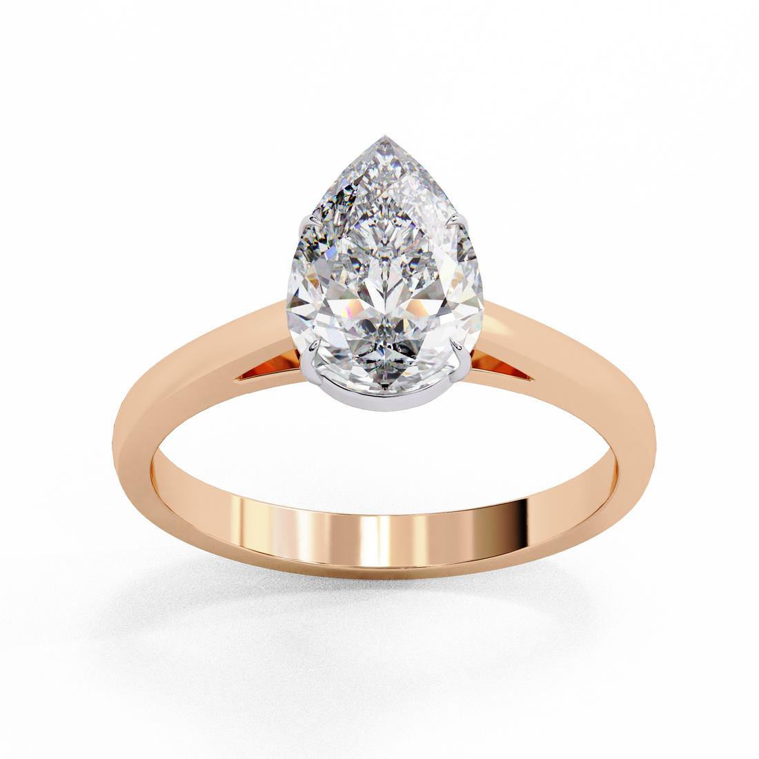 Teardrop Cut Diamond Solitaire Ring | 925 Sterling Silver