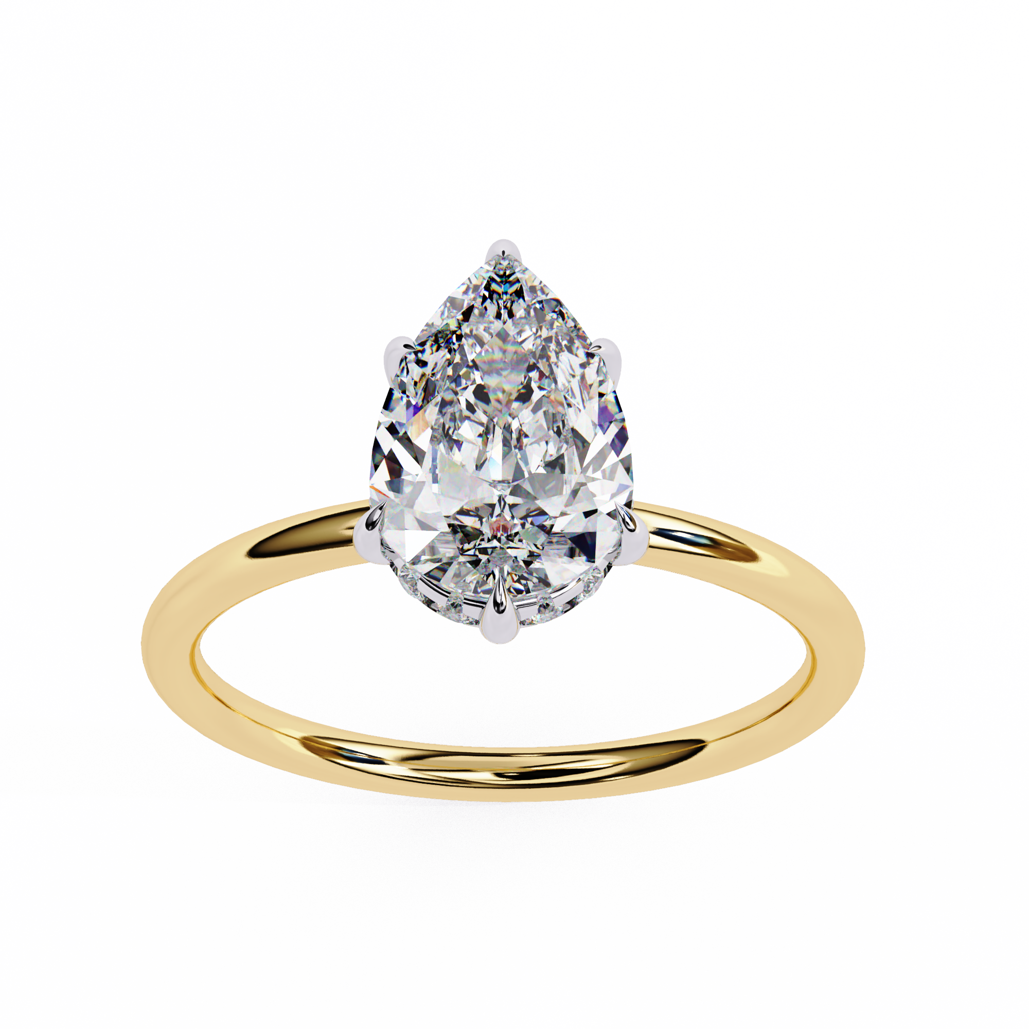 Pear-Shaped Solitaire Diamond Ring | 925 Sterling Silver