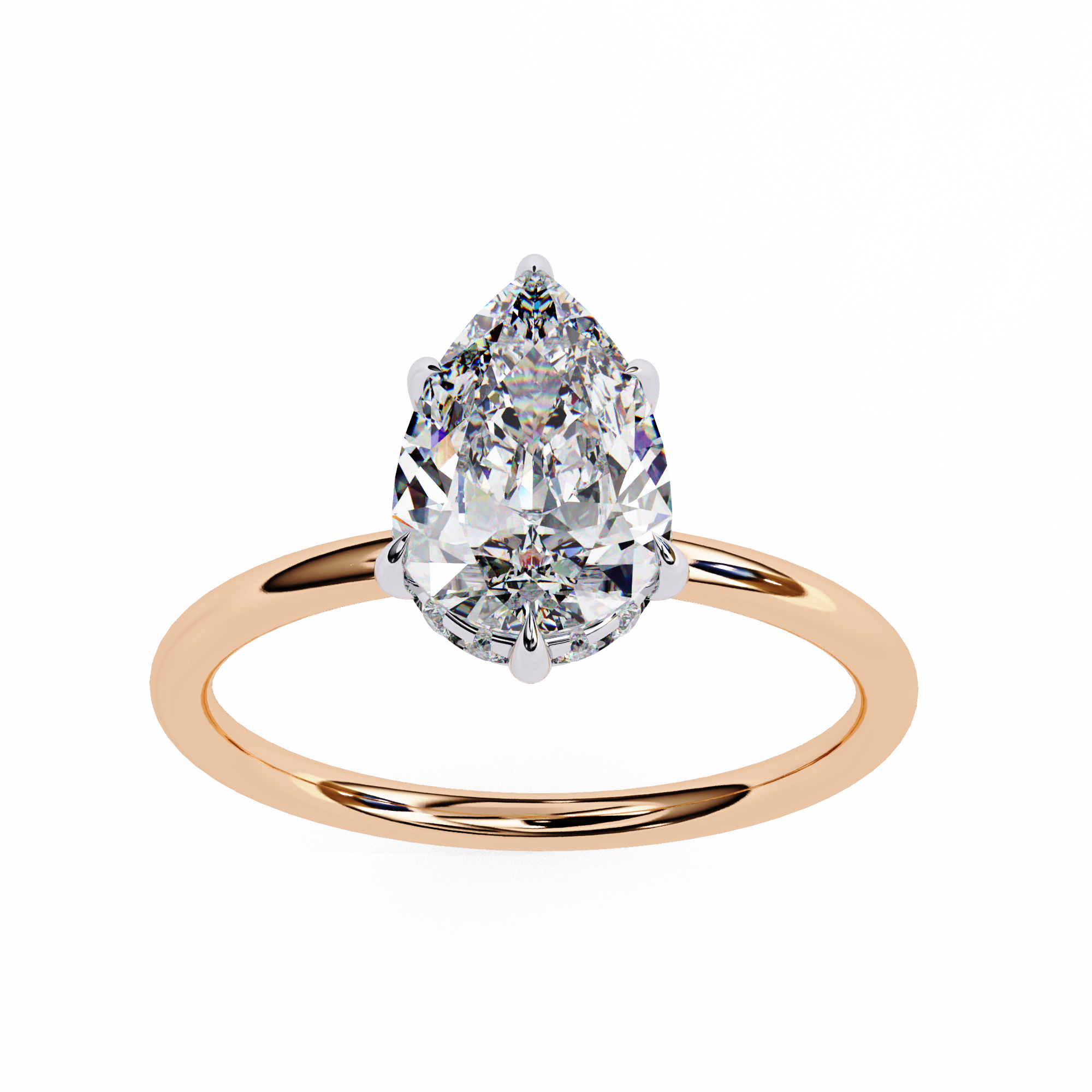 Pear-Shaped Solitaire Diamond Ring | 925 Sterling Silver