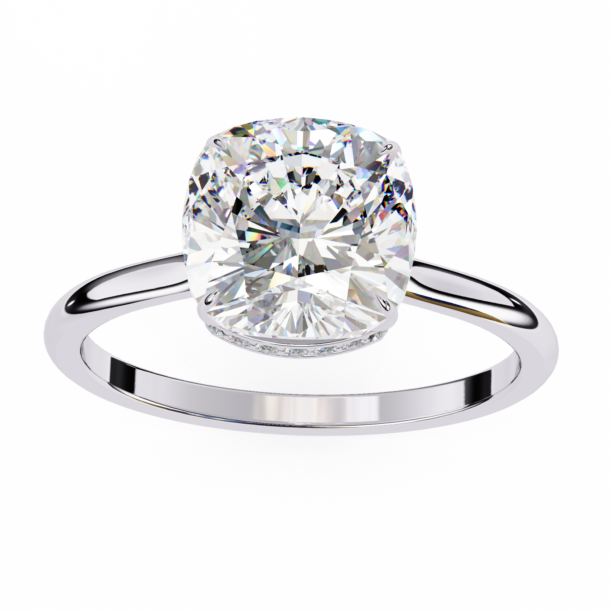 Eternal Radiance Cushion-Cut Solitaire Ring | 925 Sterling Silver