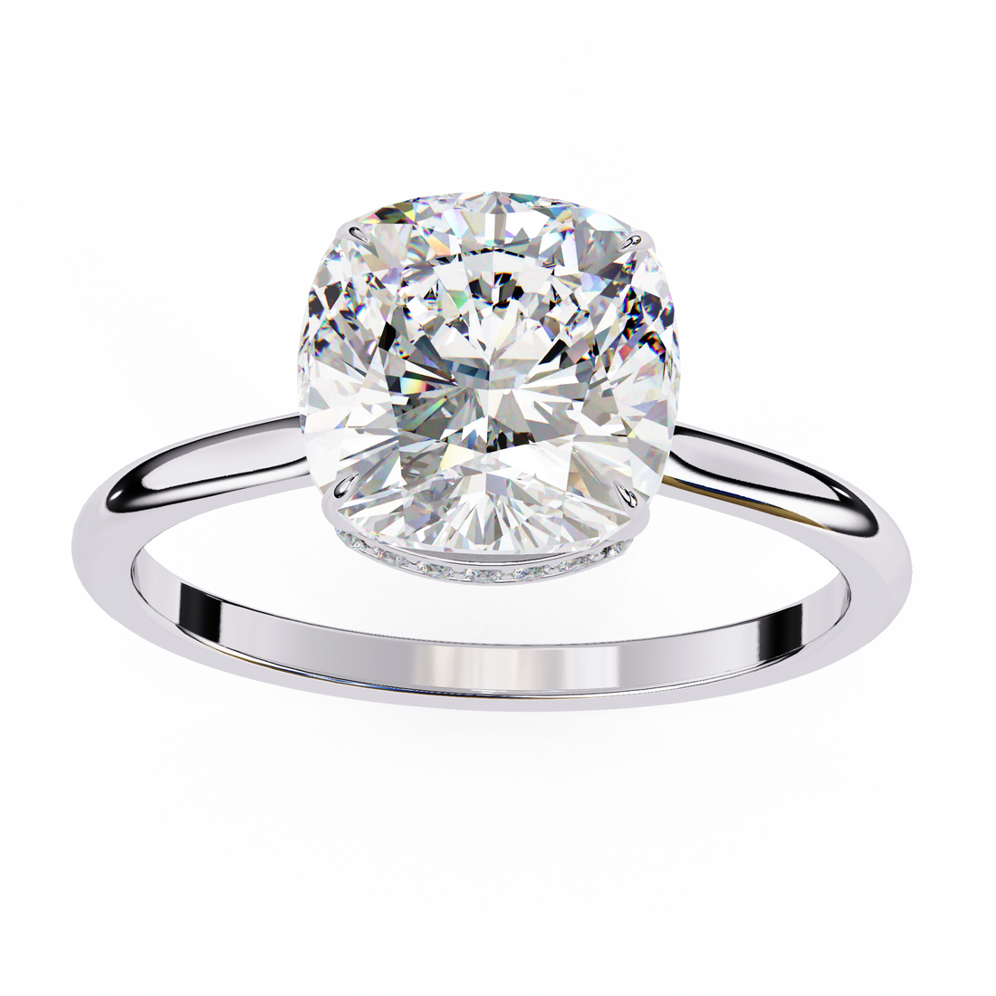 Eternal Radiance Cushion-Cut Solitaire Ring | 925 Sterling Silver