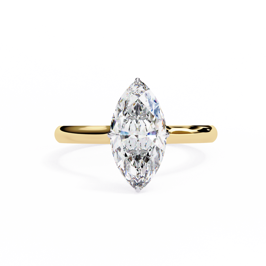 Marquise-Cut Solitaire Ring | 925 Sterling Silver