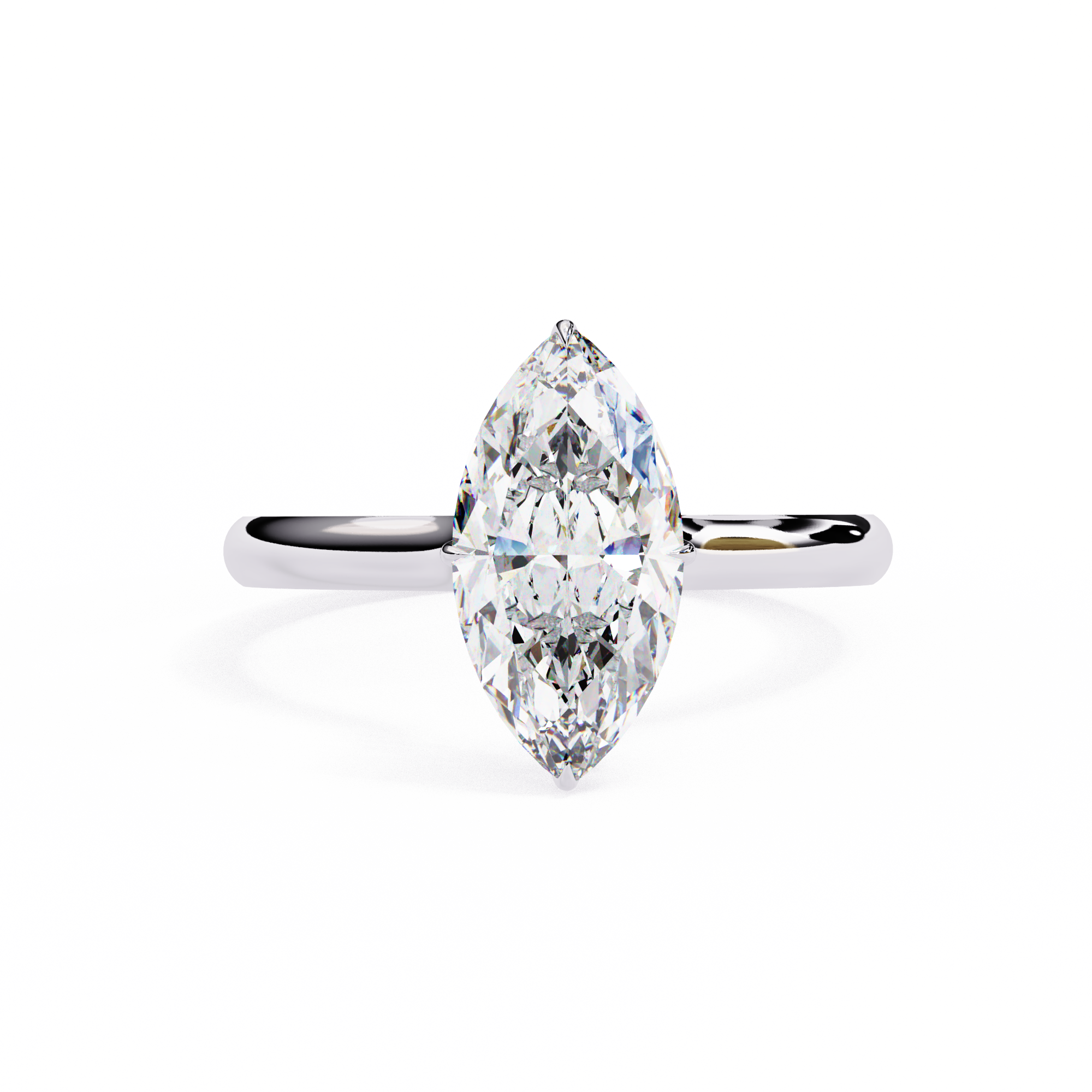 Marquise-Cut Solitaire Ring | 925 Sterling Silver