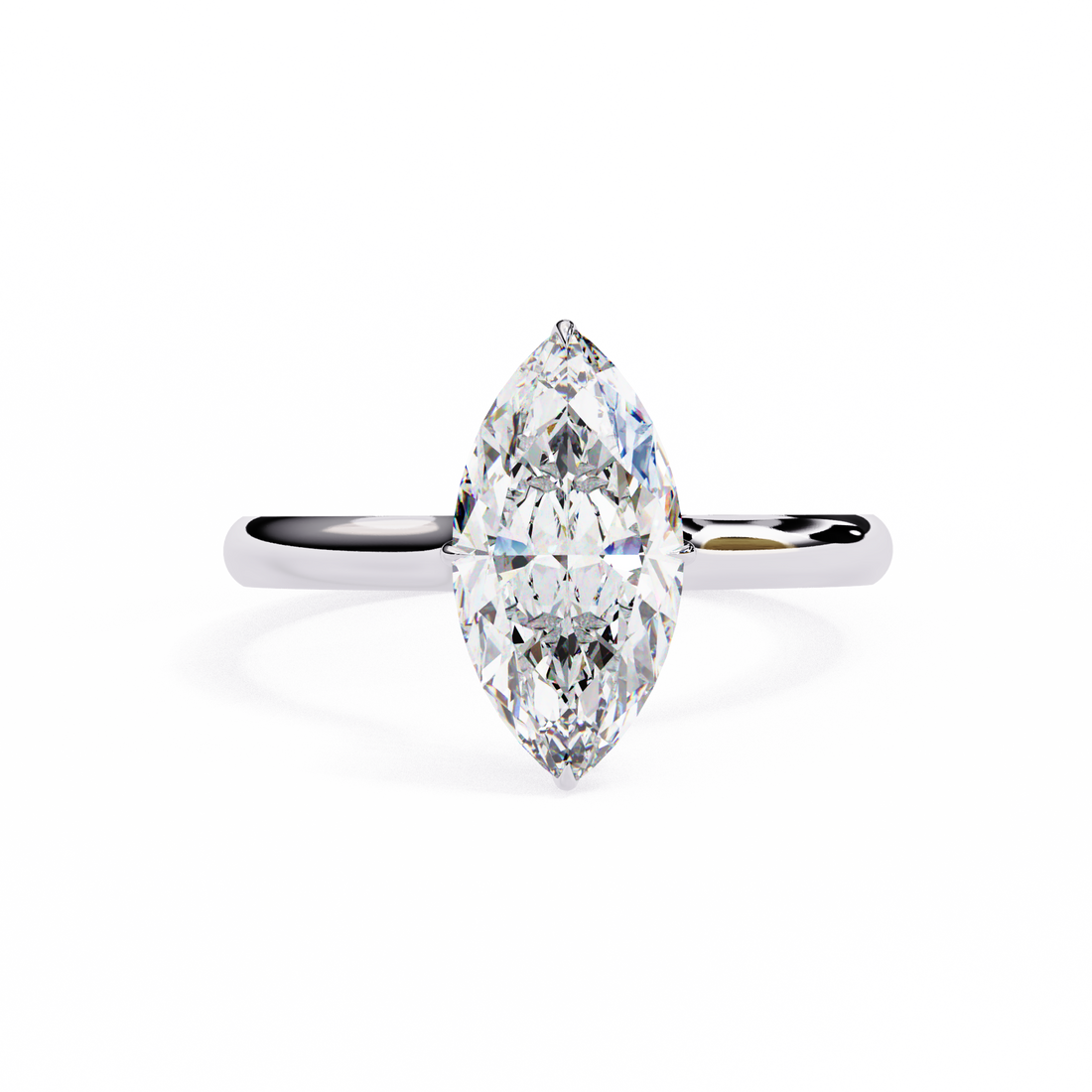Marquise-Cut Solitaire Ring | 925 Sterling Silver