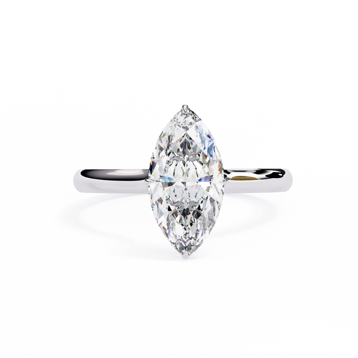 Marquise-Cut Solitaire Ring | 925 Sterling Silver