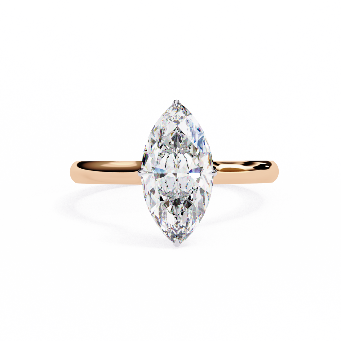 Marquise-Cut Solitaire Ring | 925 Sterling Silver