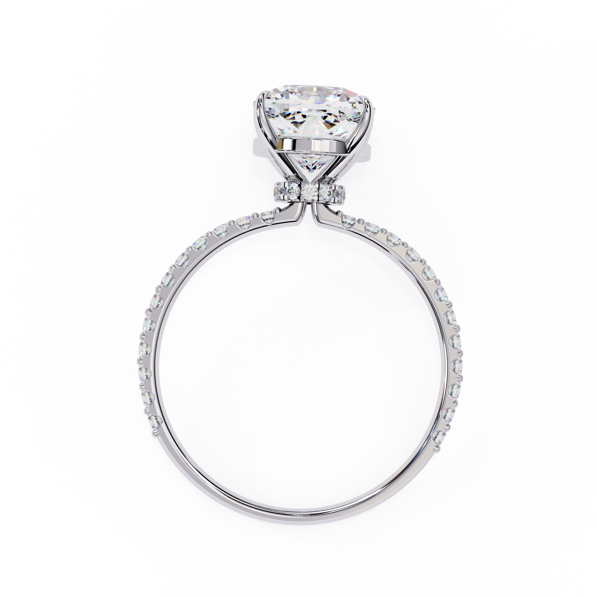 Oropé Classic Radiance Cushion Solitaire Ring | 925 Pure Sterling Silver