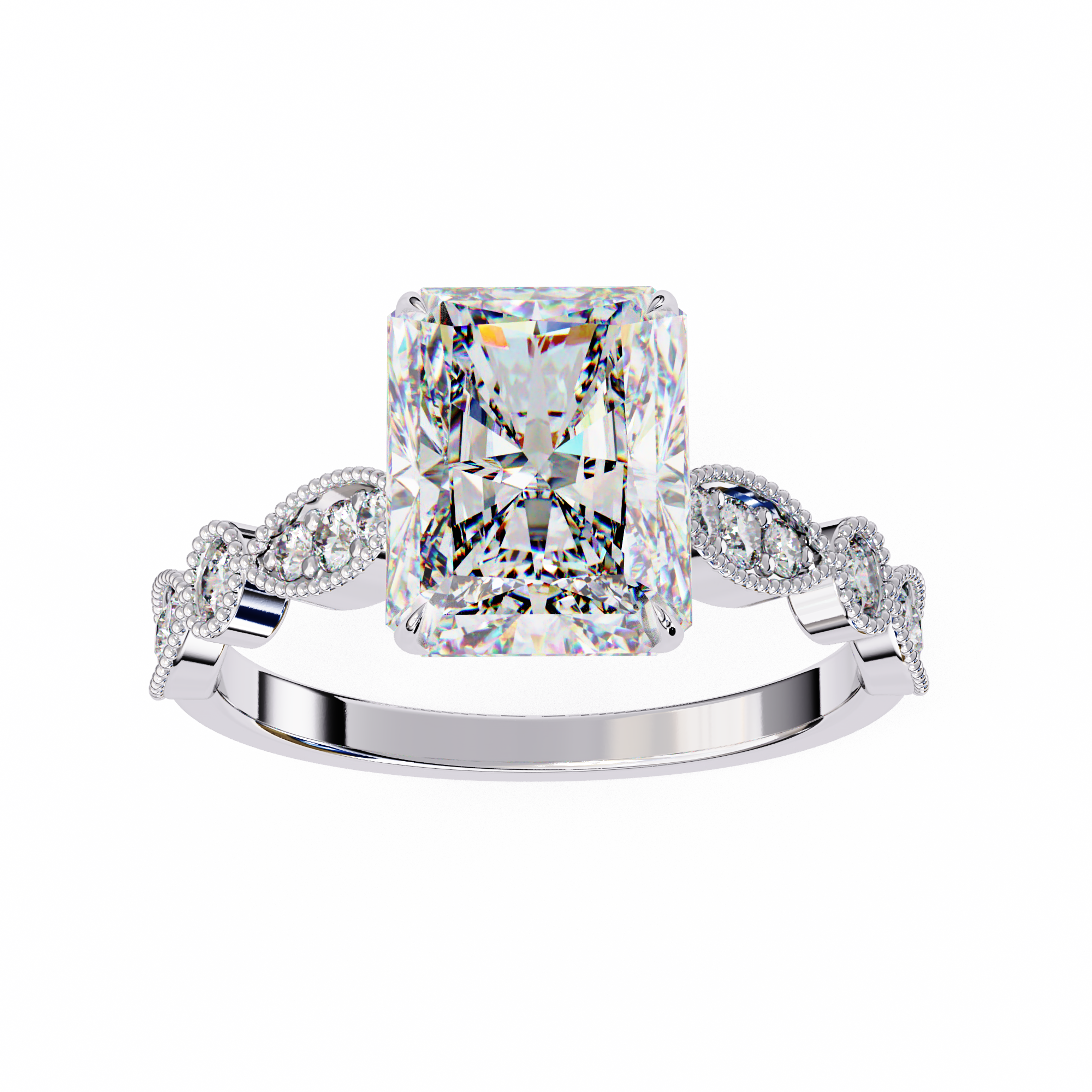 Oropé Classic Radiance Rectangular Solitaire Ring | 925 Pure Sterling Silver