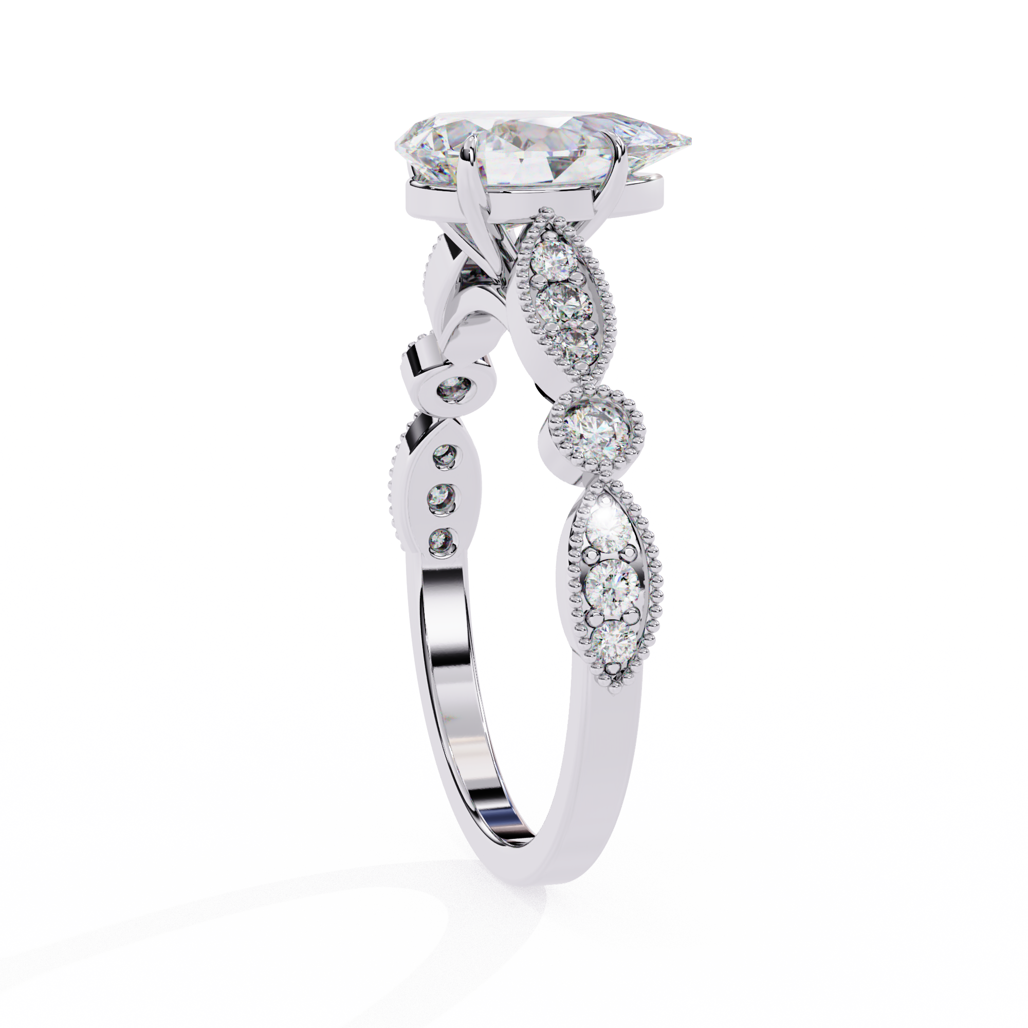 Oropé Classic Radiance Pear Solitaire Ring | 925 Pure Sterling Silver