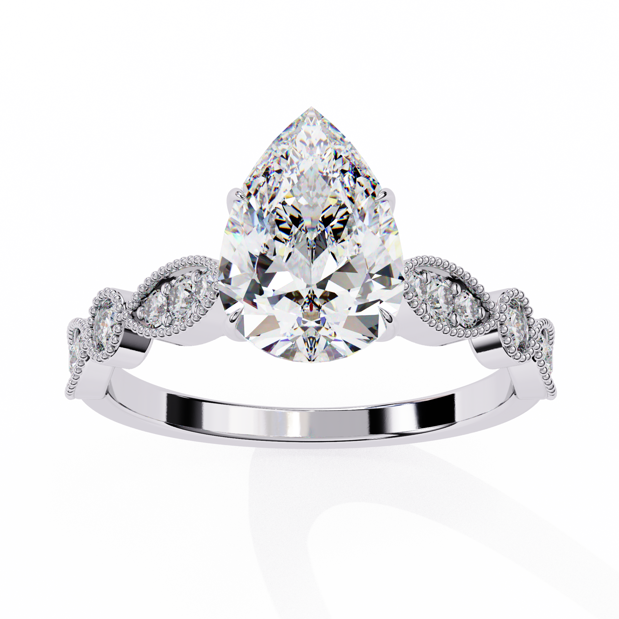 Oropé Classic Radiance Pear Solitaire Ring | 925 Pure Sterling Silver