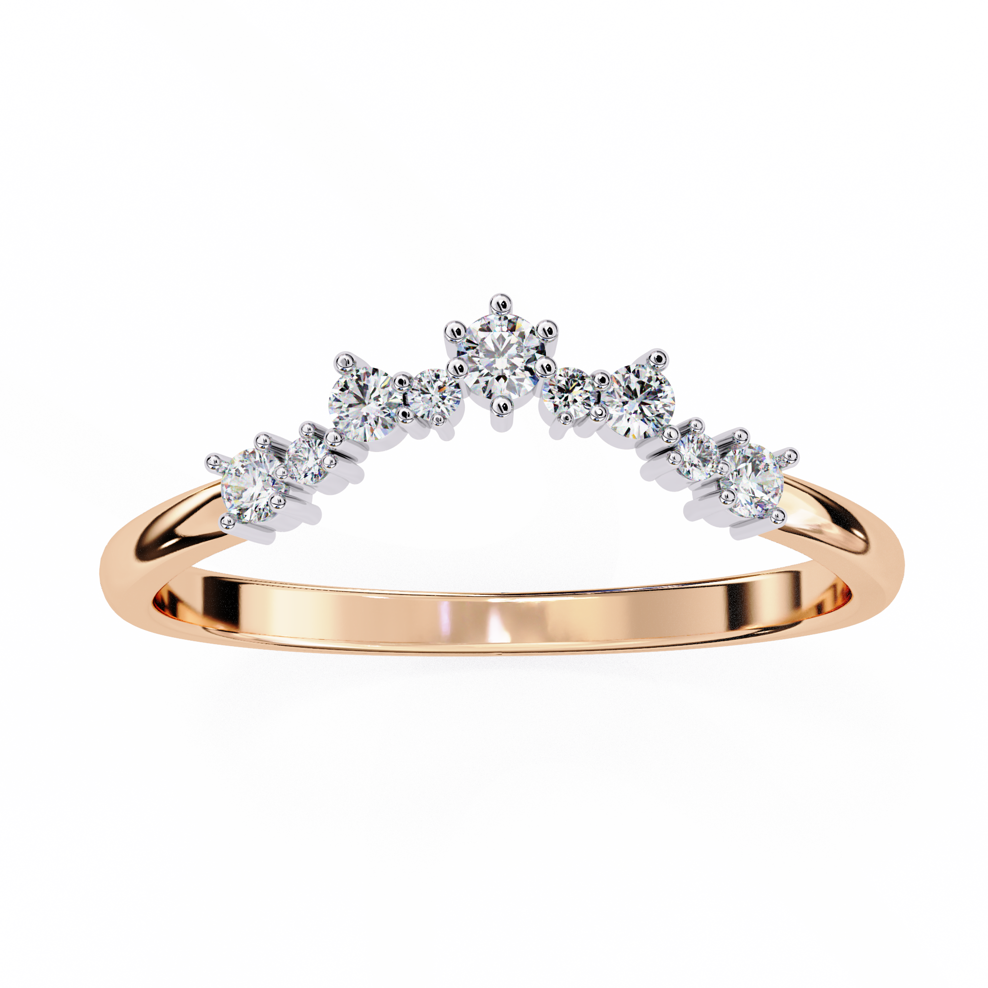 Tiara Glow Curved Stackable Ring | 925 Pure Sterling Silver