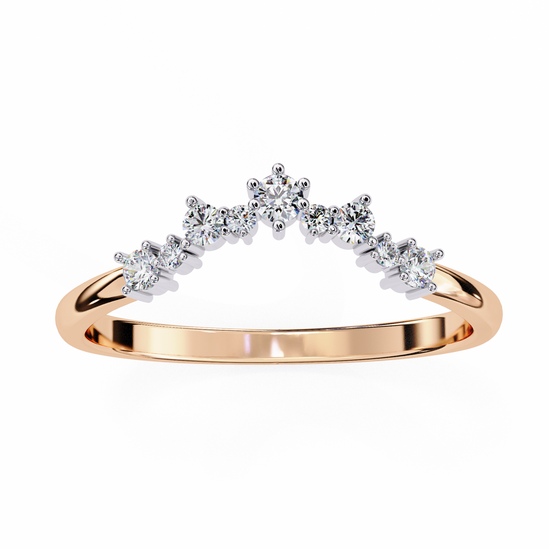 Tiara Glow Curved Stackable Ring | 925 Pure Sterling Silver