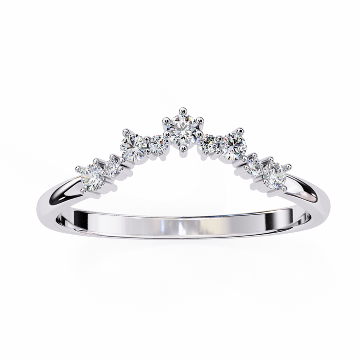 Tiara Glow Curved Stackable Ring | 925 Pure Sterling Silver