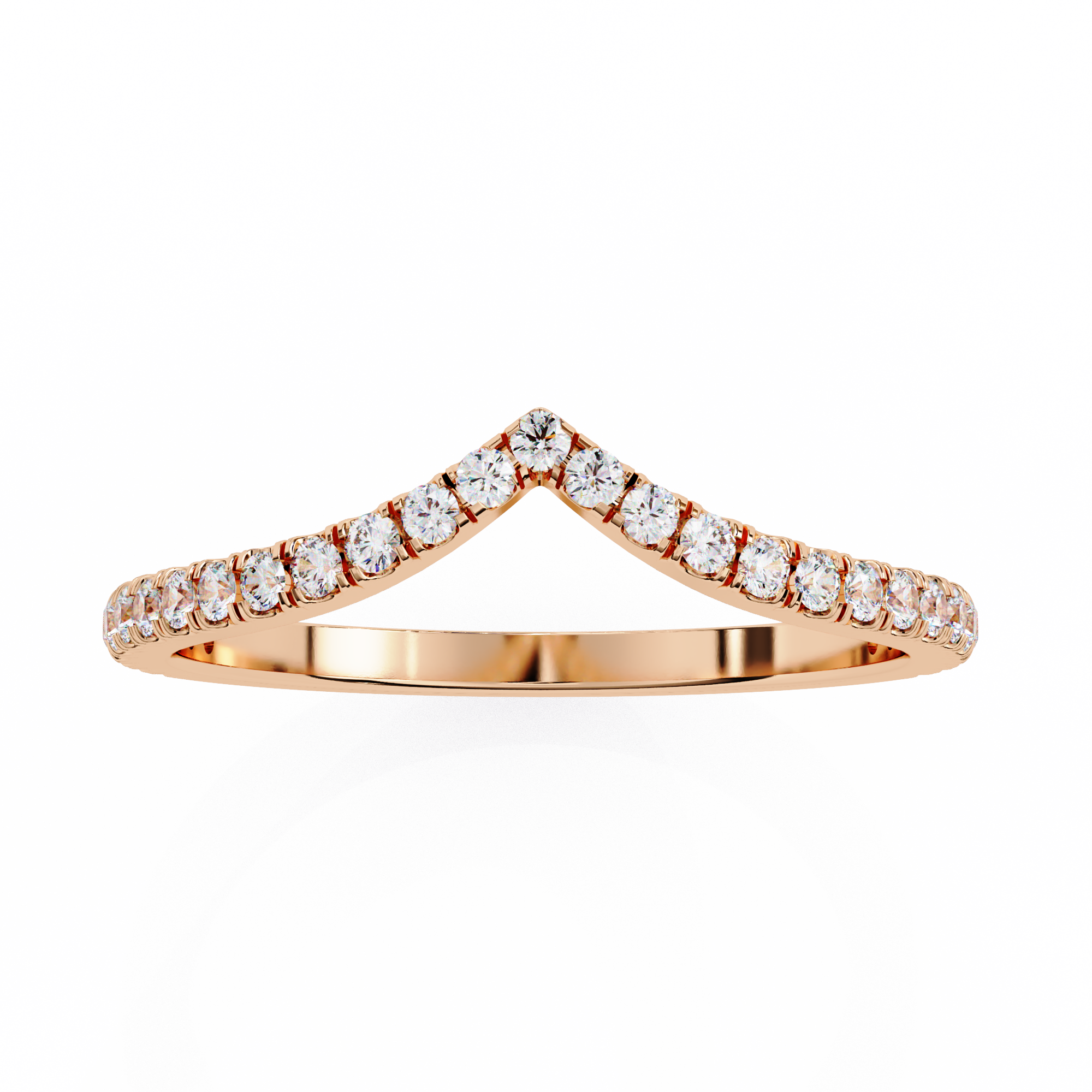 Regal V-Curve Diamond Band | 925 Pure Sterling Silver