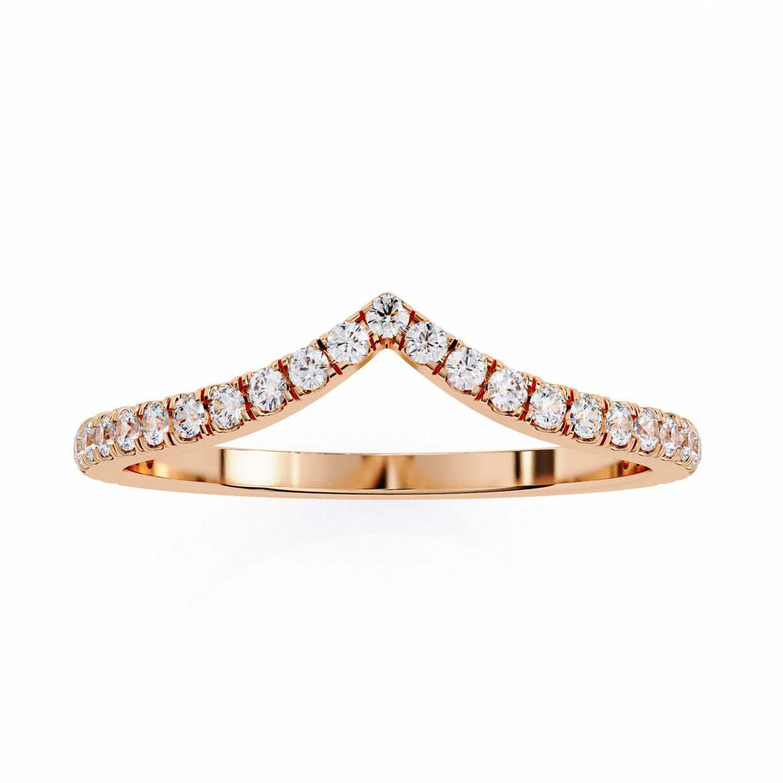 Regal V-Curve Diamond Band | 925 Pure Sterling Silver