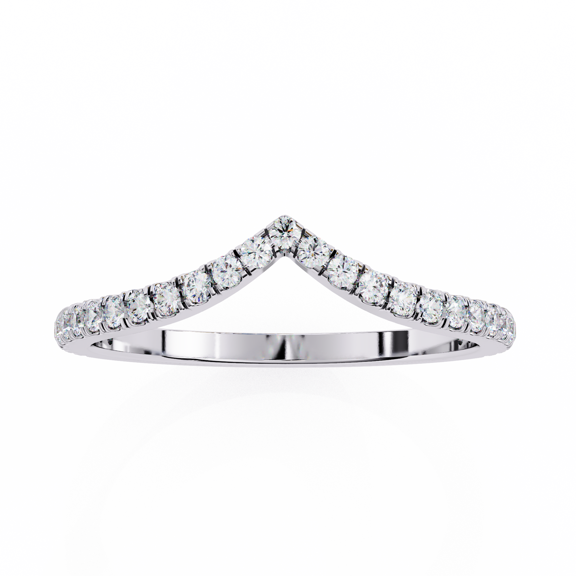 Regal V-Curve Diamond Band | 925 Pure Sterling Silver