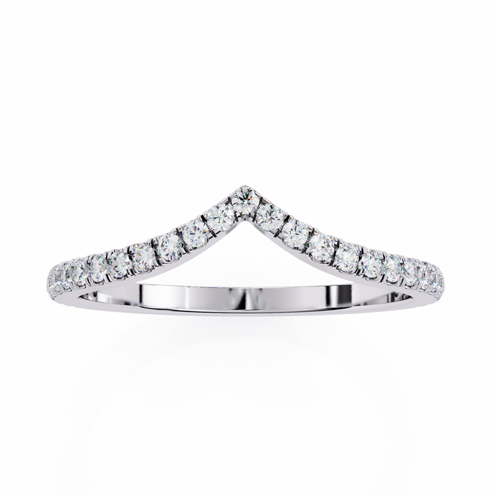Regal V-Curve Diamond Band | 925 Pure Sterling Silver