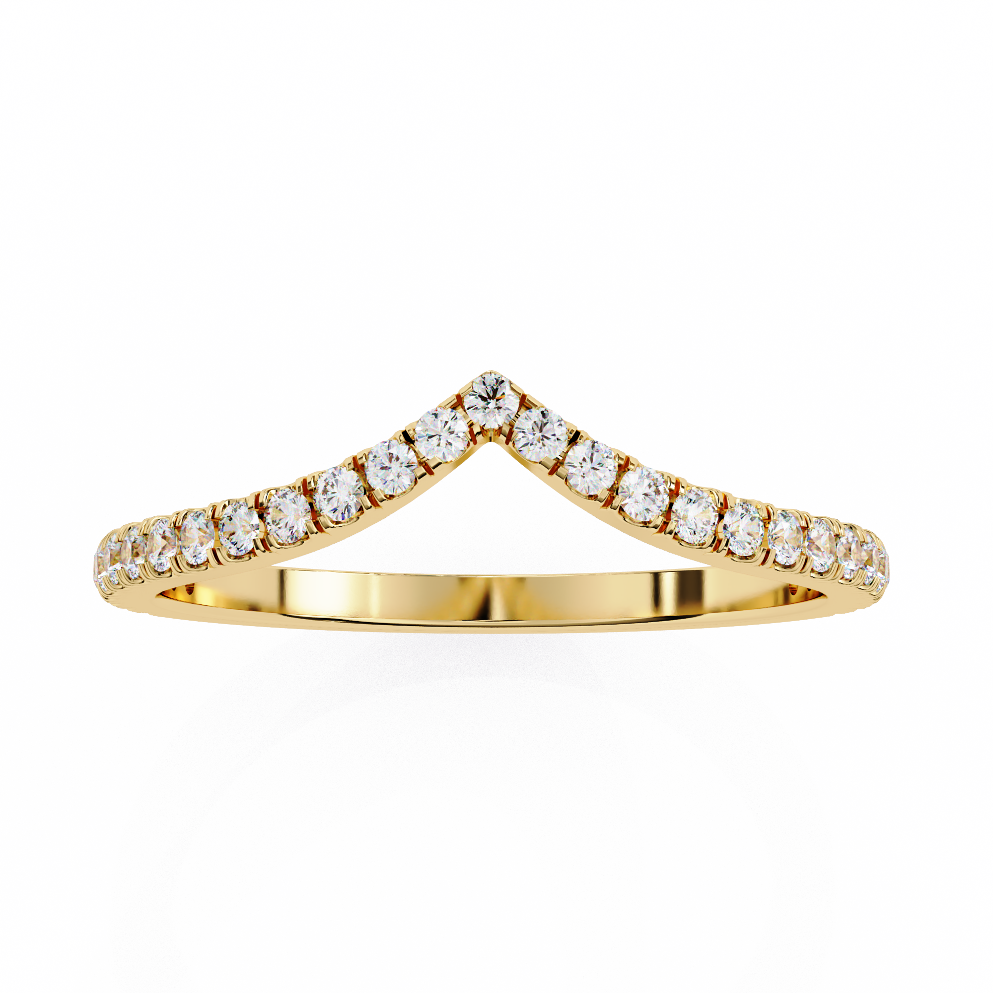 Regal V-Curve Diamond Band | 925 Pure Sterling Silver