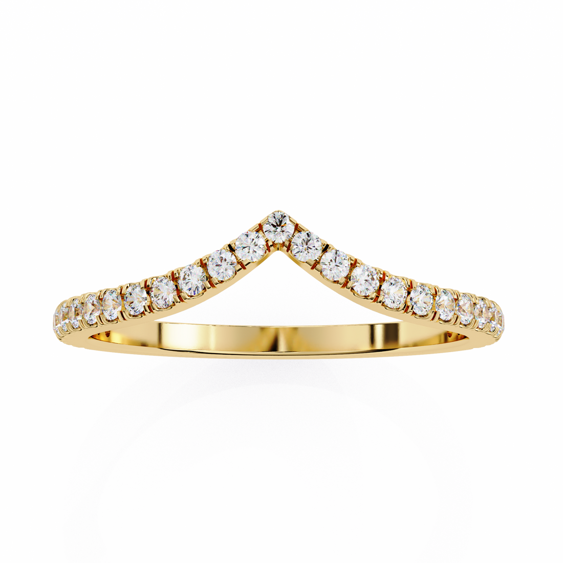 Regal V-Curve Diamond Band | 925 Pure Sterling Silver