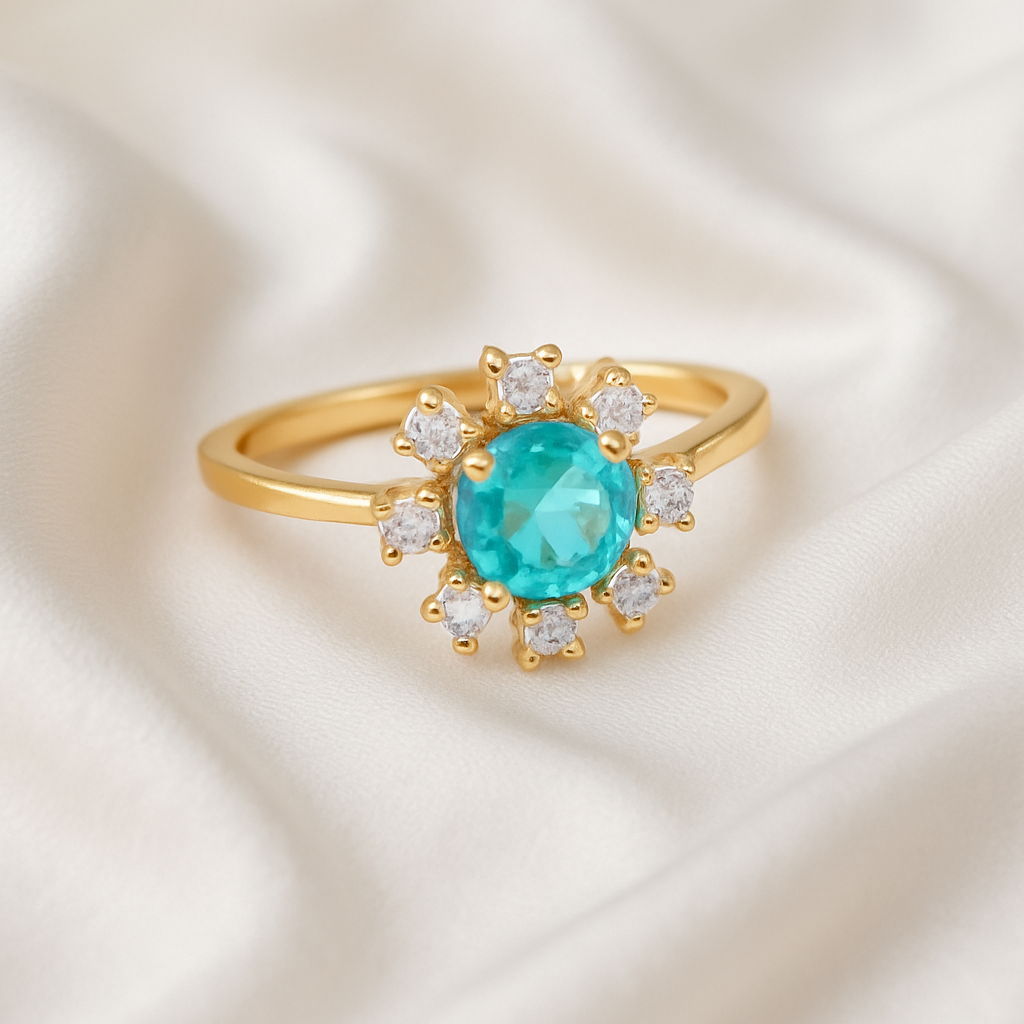 Orope’s Blue Bloom Adjustable Ring made with 925 Pure Sterling Silver