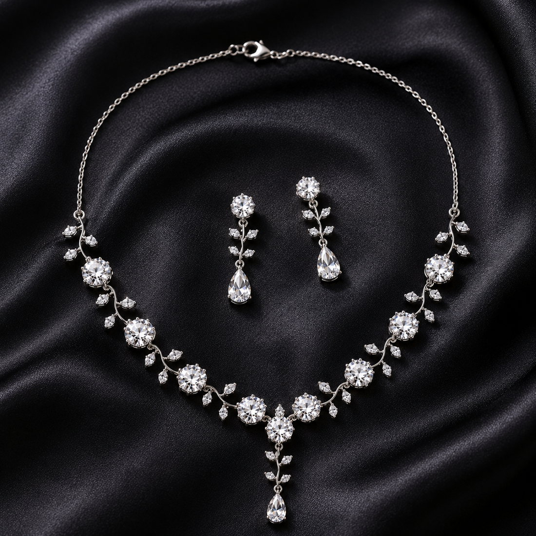 Luxury Silver Necklace Set