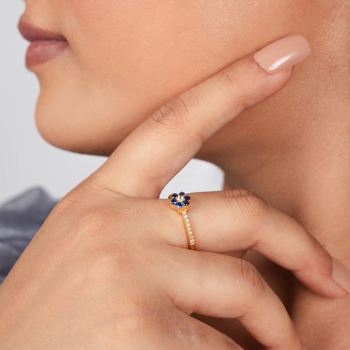 Orope’s Aquamarine Dainty Silver Ring made with 925 Pure Sterling Silver