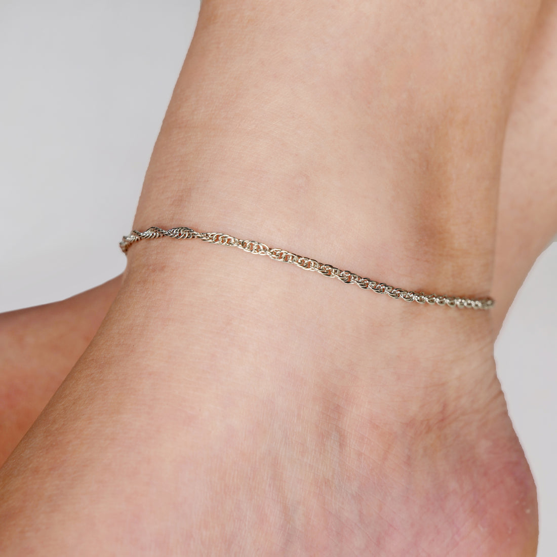 Orope’s Twisted Chain Anklet made with 925 Pure Sterling Silver