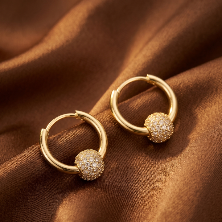Gold plated circle hoop earrings