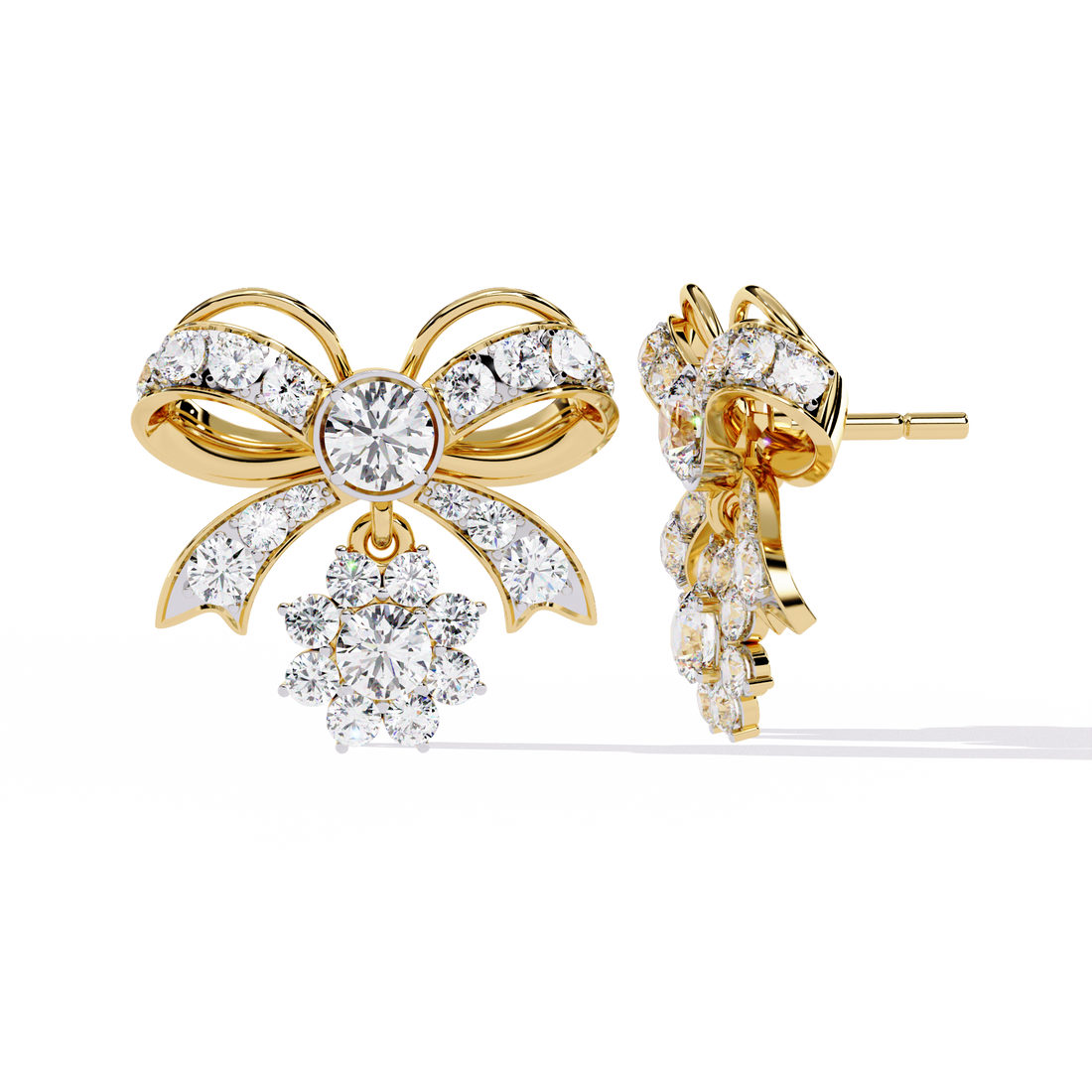 Celestial Bow Bloom Stud Earrings | 925 Sterling Silver