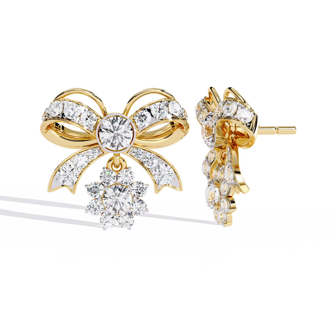 Celestial Bow Bloom Stud Earrings | 925 Sterling Silver