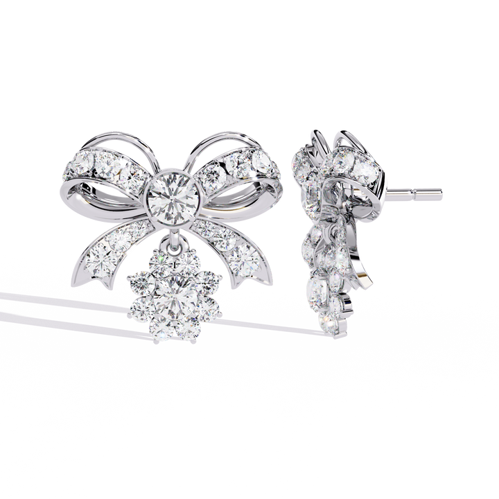 Celestial Bow Bloom Stud Earrings | 925 Sterling Silver